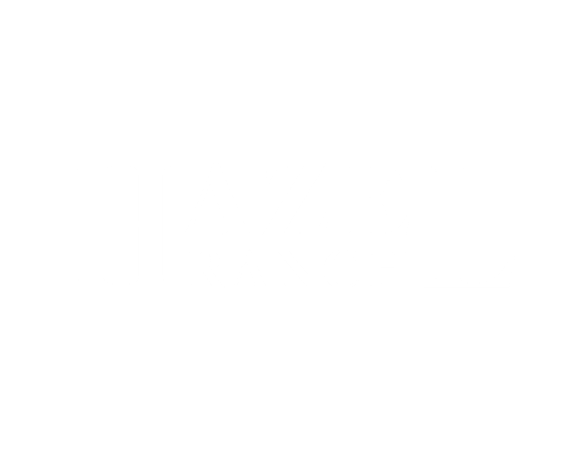 the logo for hazed ranch on a green background